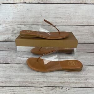 Andre Assous Nice Womens Sz 8M Slip On Sandals Heels Clear Brown
